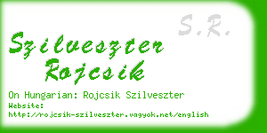 szilveszter rojcsik business card